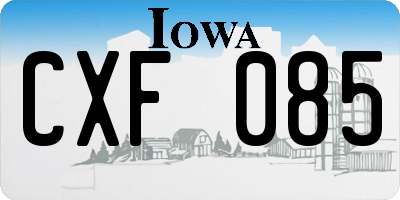 IA license plate CXF085