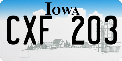 IA license plate CXF203