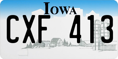 IA license plate CXF413