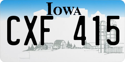 IA license plate CXF415