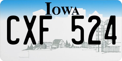 IA license plate CXF524
