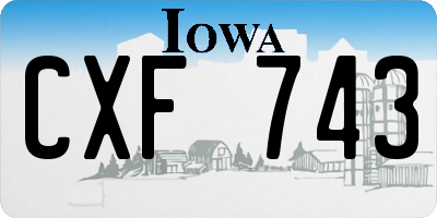 IA license plate CXF743
