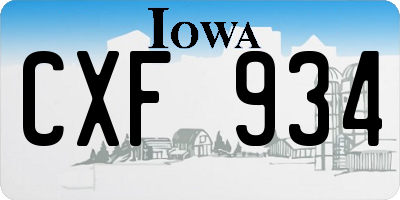 IA license plate CXF934