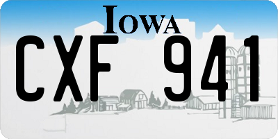 IA license plate CXF941