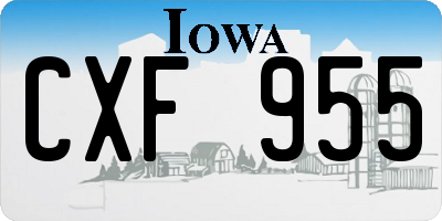 IA license plate CXF955