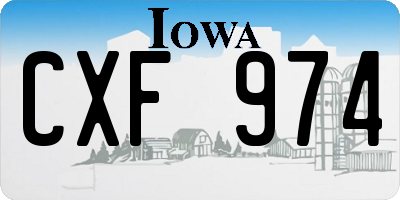 IA license plate CXF974