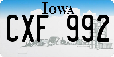 IA license plate CXF992