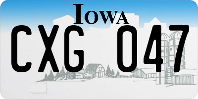 IA license plate CXG047