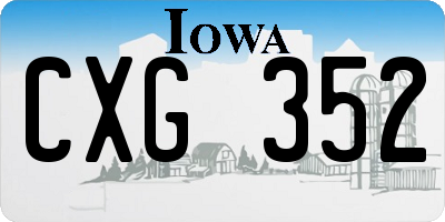 IA license plate CXG352