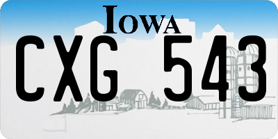 IA license plate CXG543