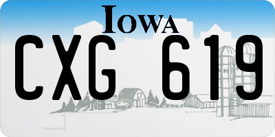 IA license plate CXG619