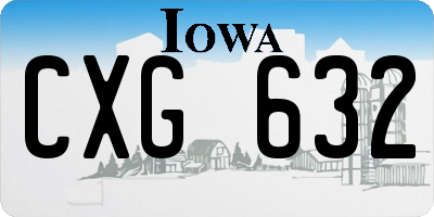 IA license plate CXG632