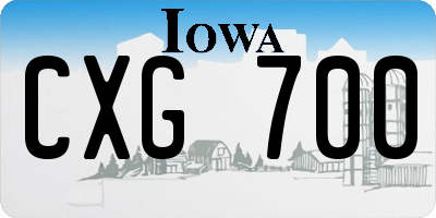 IA license plate CXG700