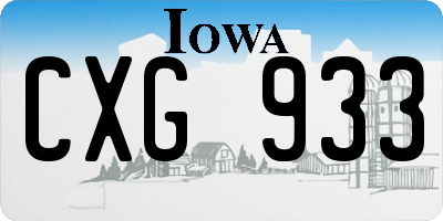 IA license plate CXG933