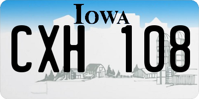 IA license plate CXH108