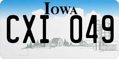 IA license plate CXI049