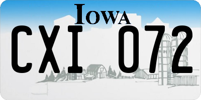 IA license plate CXI072