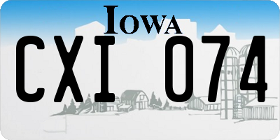 IA license plate CXI074