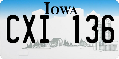 IA license plate CXI136