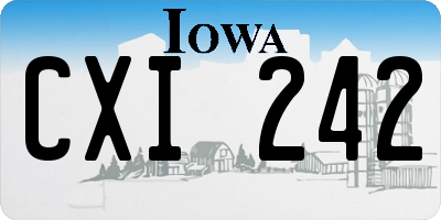 IA license plate CXI242