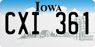 IA license plate CXI361