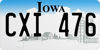 IA license plate CXI476