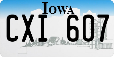 IA license plate CXI607