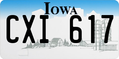 IA license plate CXI617