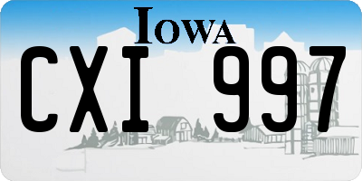 IA license plate CXI997