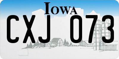 IA license plate CXJ073