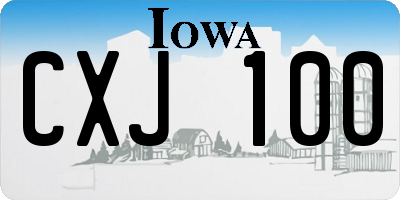 IA license plate CXJ100