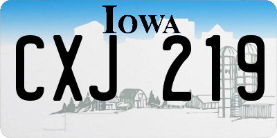 IA license plate CXJ219