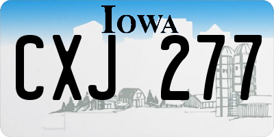IA license plate CXJ277