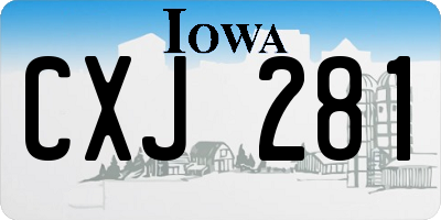 IA license plate CXJ281