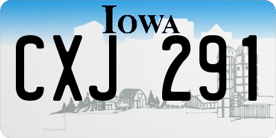 IA license plate CXJ291