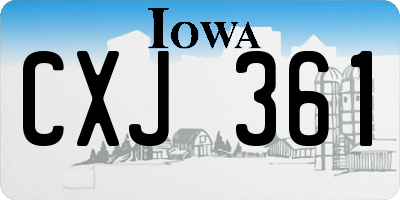 IA license plate CXJ361
