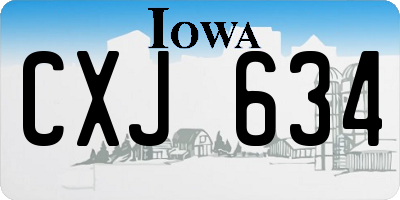 IA license plate CXJ634