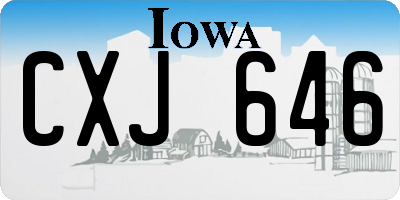 IA license plate CXJ646