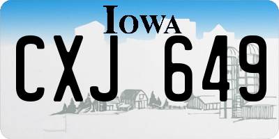 IA license plate CXJ649