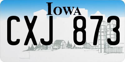 IA license plate CXJ873