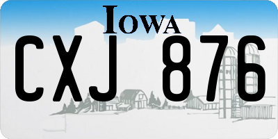 IA license plate CXJ876