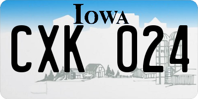 IA license plate CXK024