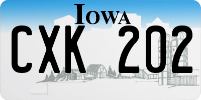 IA license plate CXK202