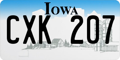IA license plate CXK207