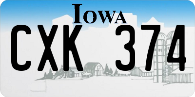 IA license plate CXK374