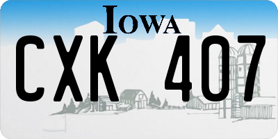 IA license plate CXK407