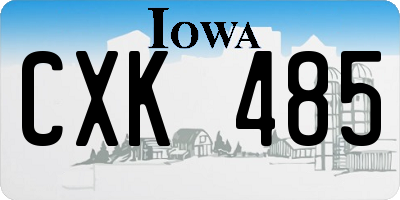 IA license plate CXK485