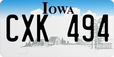 IA license plate CXK494