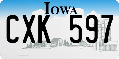 IA license plate CXK597
