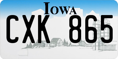 IA license plate CXK865